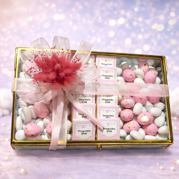 Cam Kapaklı İsimli Bebek Çikolatası