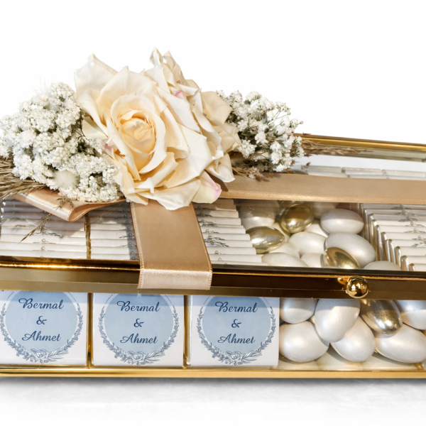 Kişiye Özel Cam Kutu Söz – Nişan Çikolatası